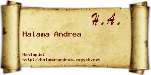 Halama Andrea névjegykártya